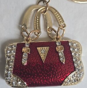 Elegant Red and Gold Purse/Bag Charm